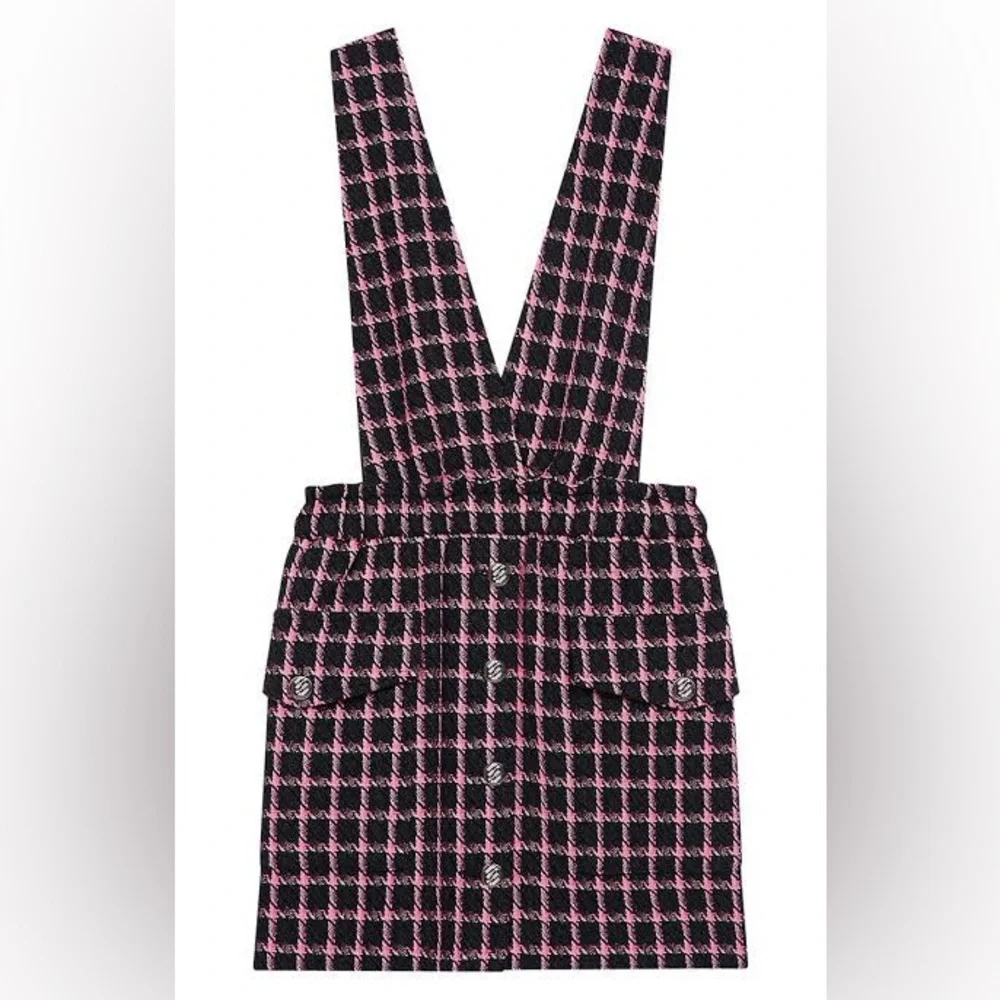 Maje Short dress with wide straps Checked Pattern New